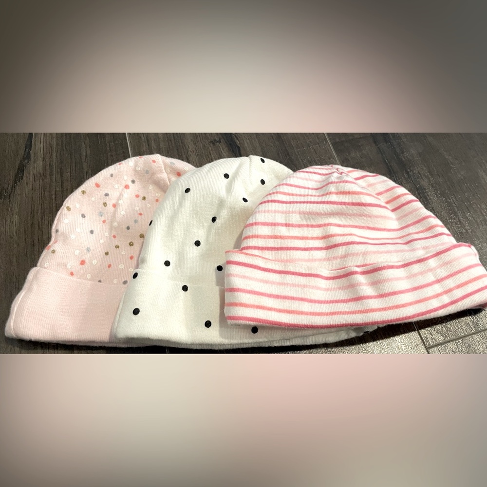 Gerber - 3 Piece Infant Caps - SIZE: 0-6 Months